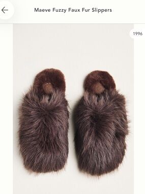 Maeve Fuzzy Faux Slippers